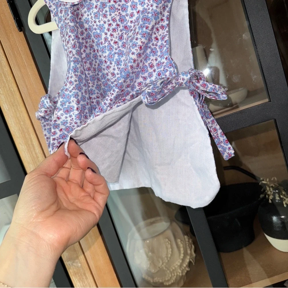 Smockingbird floral peter pan collar top dress tie bib bows toddler girl